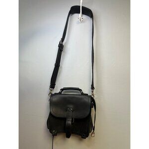 Womens Black Saddleback Leather Purse